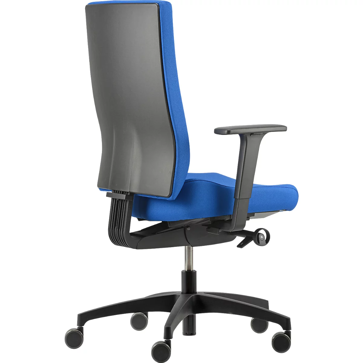 Siège pour disques intervertébraux Dauphin @Just evo operator AJ 4872, avec accoudoirs, mécanisme synchrone, dossier rembourré, assise pour disques intervertébraux, bleu azur