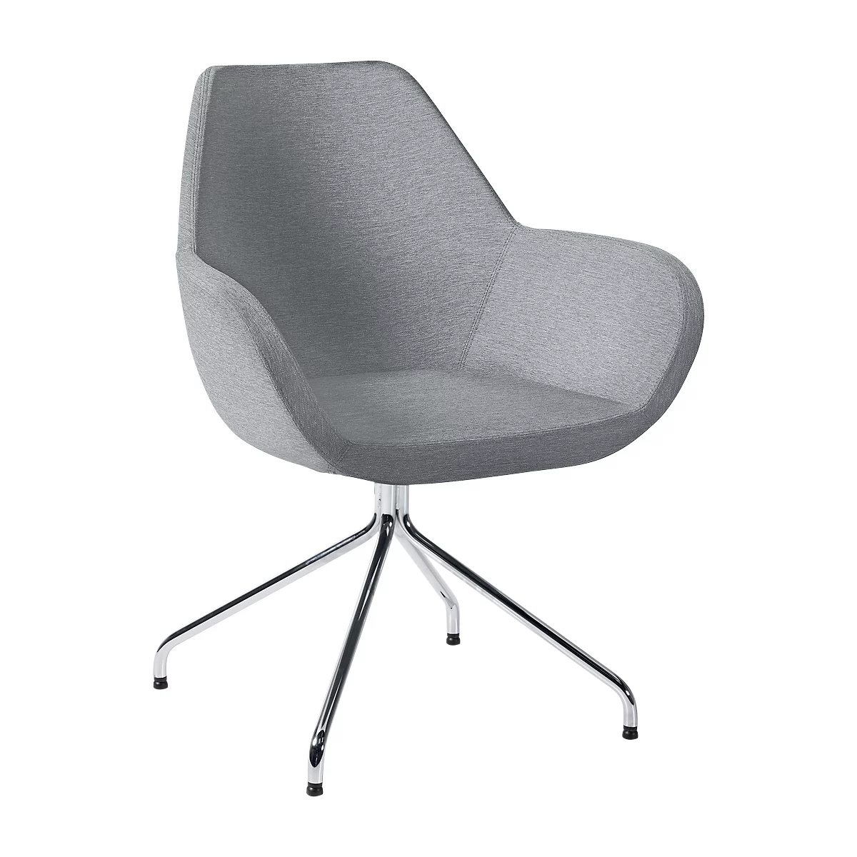 Siège visiteur KONSIT, piètement araignée, tissu gris clair