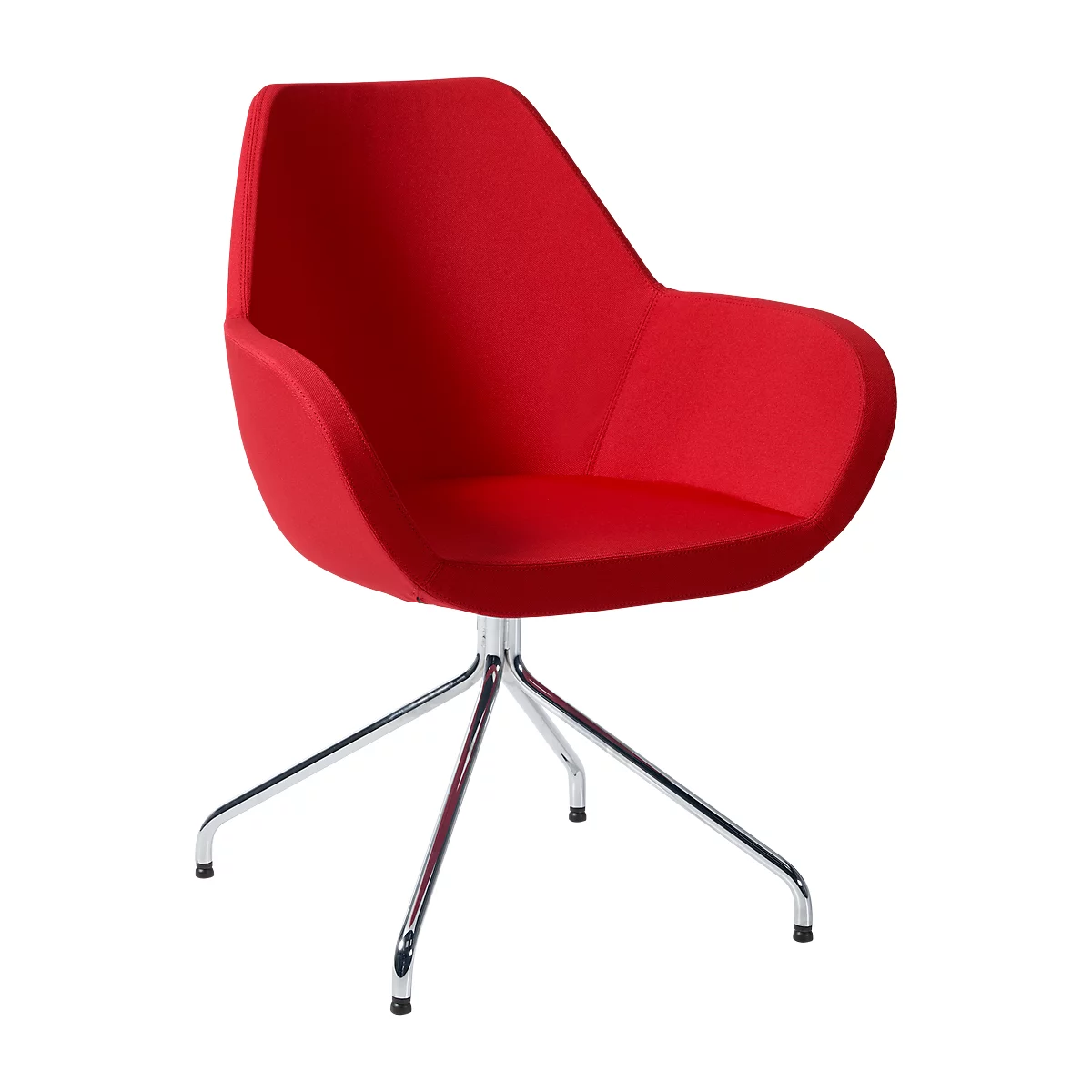Siège visiteur KONSIT, piètement araignée, tissu rouge