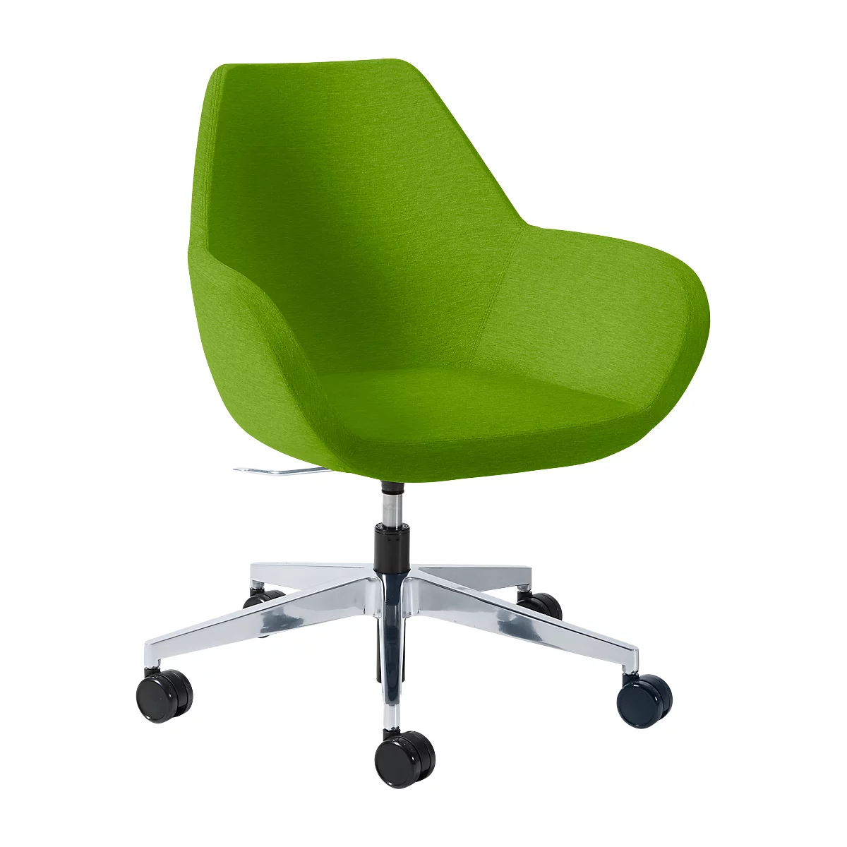 Siège visiteur KONSIT, piètement en croix, tissu vert