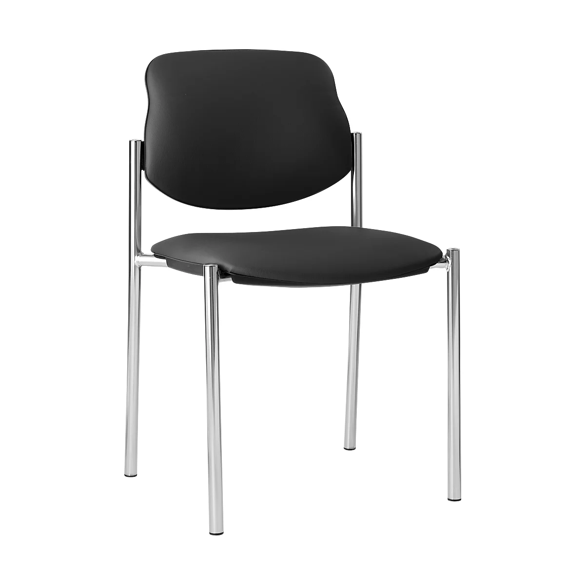 Siège visiteur Styl, aspect cuir, noir