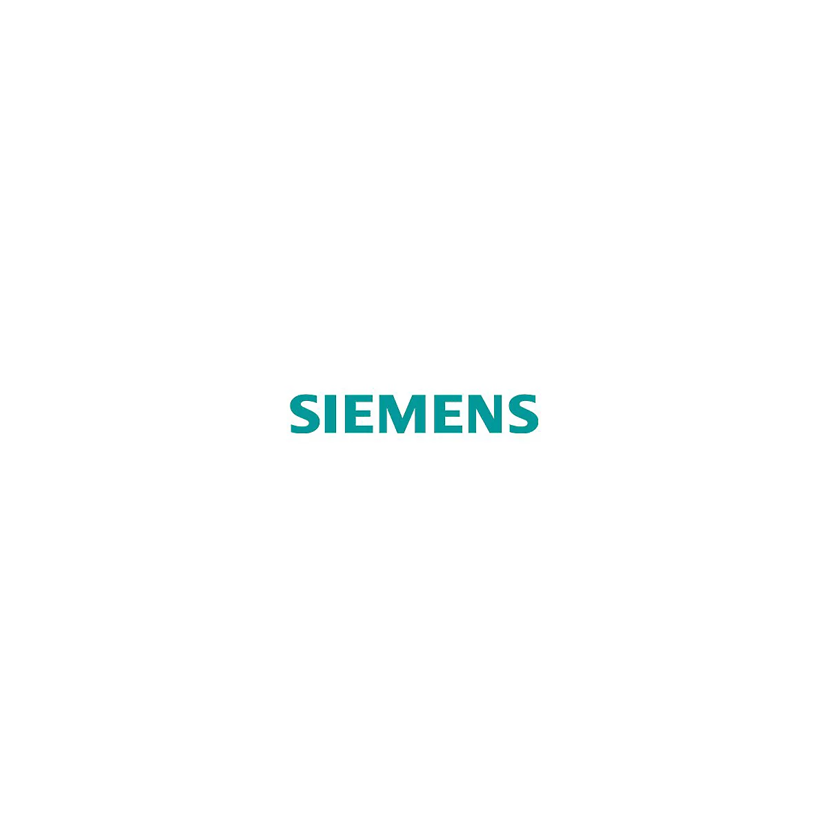 Das Siemens Logo, türkis auf weißem Hintergrund.