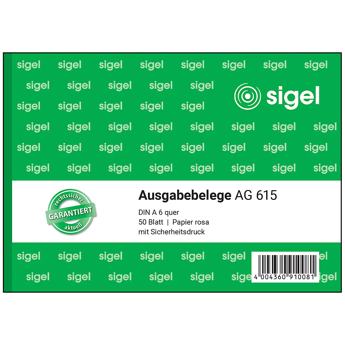 sigel® Ausgabebeleg AG615, DIN A6, 50 Blatt, rosa