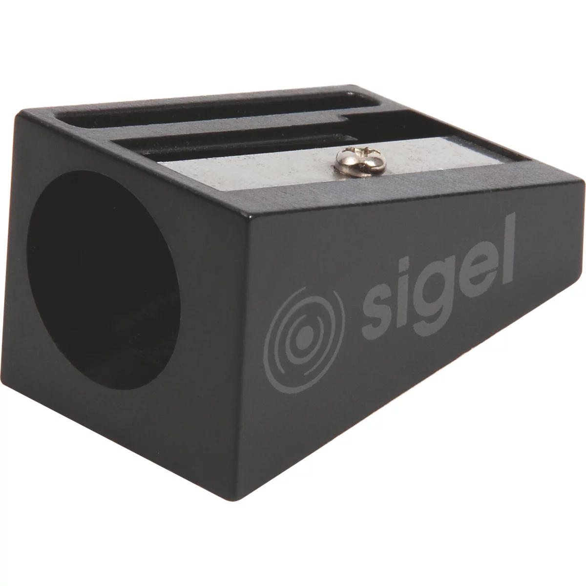 Vier farbige Whiteboard-Marker in Stiftform mit einem Spitzer. Auf den Stiften steht "WHITEBOARD MARKER ECO" und "sigel".