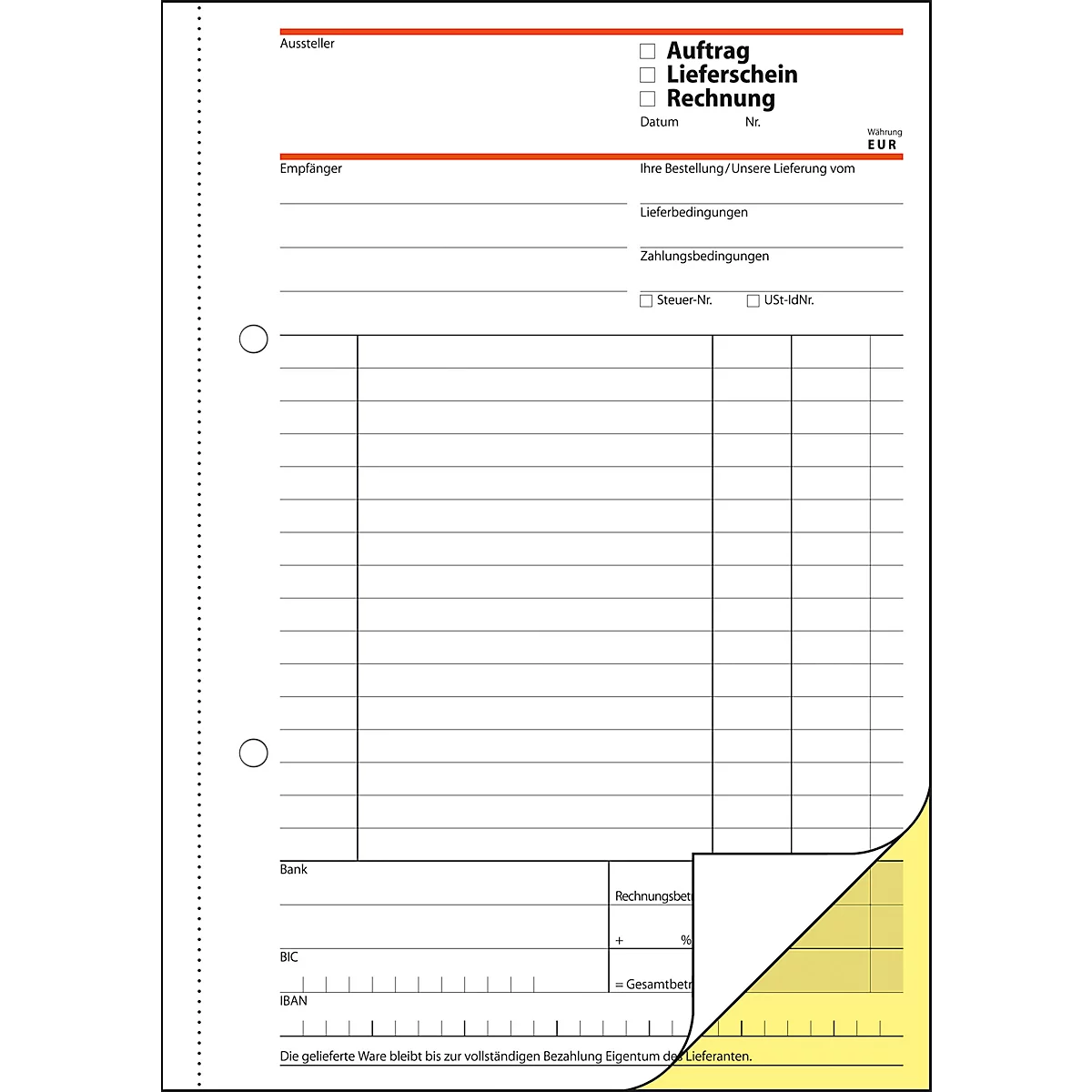 sigel® combinatieboek (opdracht/pakbon/factuur) SD017, DIN A5 staand, 2 x 4 vellen