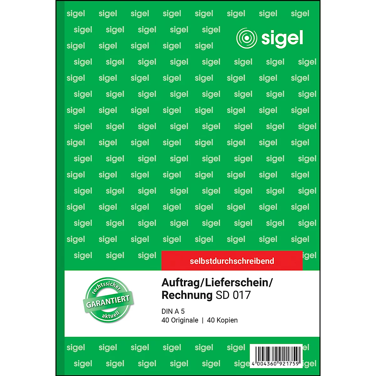 sigel® combinatieboek (opdracht/pakbon/factuur) SD017, DIN A5 staand, 2 x 4 vellen