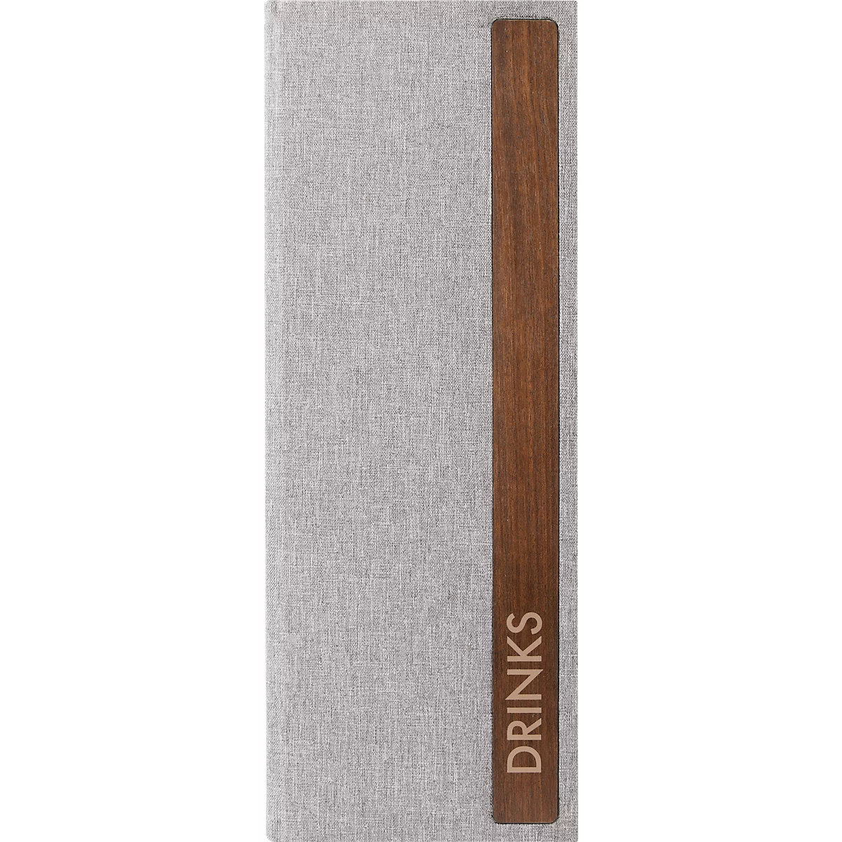 Sigel Dossier boissons GM221, format A4 mi-hauteur, y compris 2 doubles pochettes transparentes pour 8 pages A4, reliure en caoutchouc, bois/PU, marron-gris clair, 1 pièce