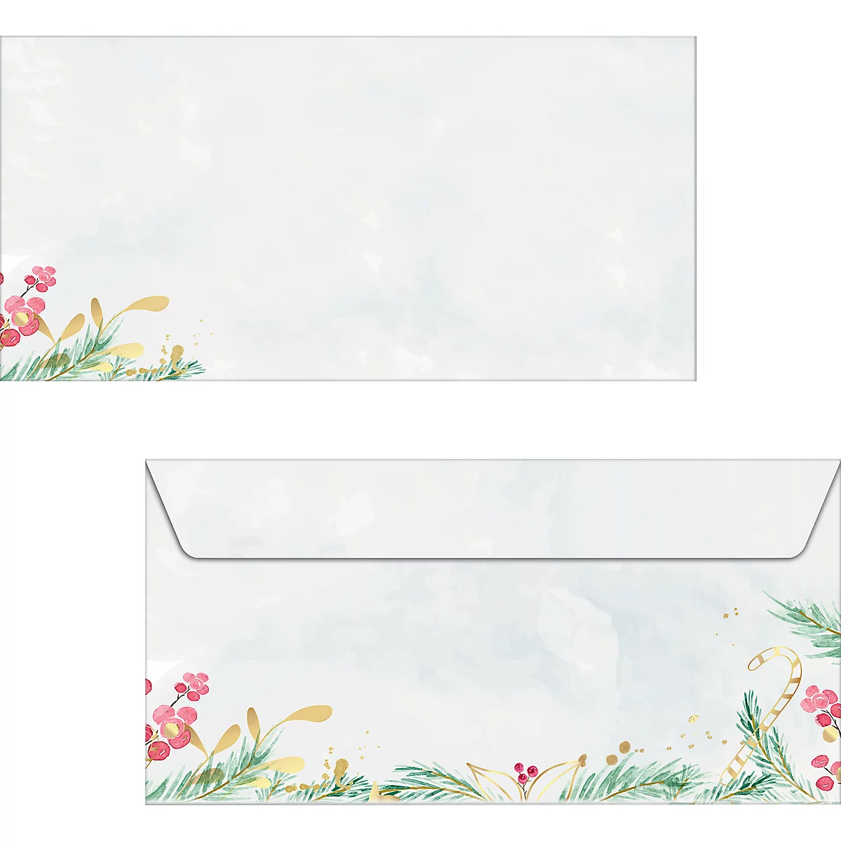 Sigel enveloppen 'Christmas Matic Watercolour', DIN lang, 90 g/m², 25 stuks