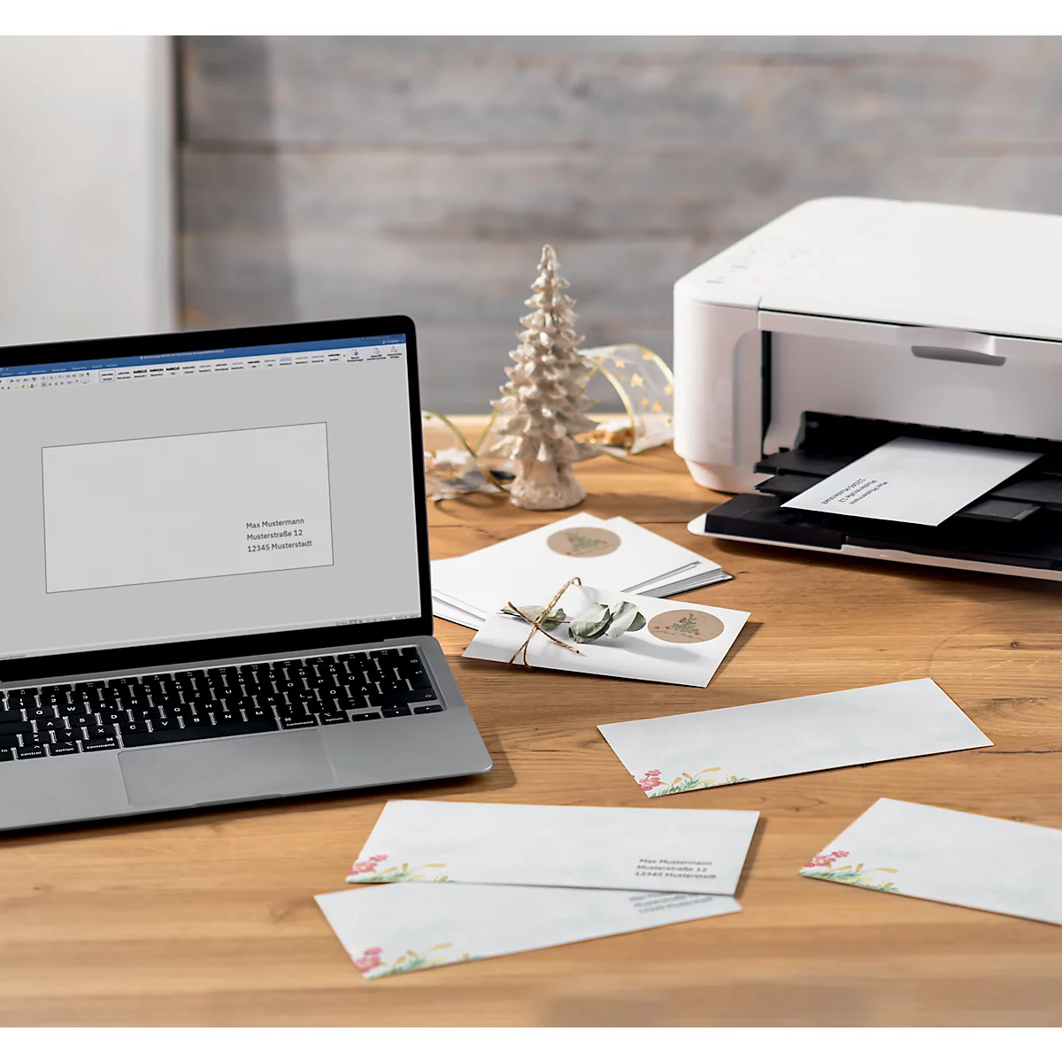 Sigel enveloppes 'Christmas Matic Watercolor', DIN long, 90 g/m², 25 pièces