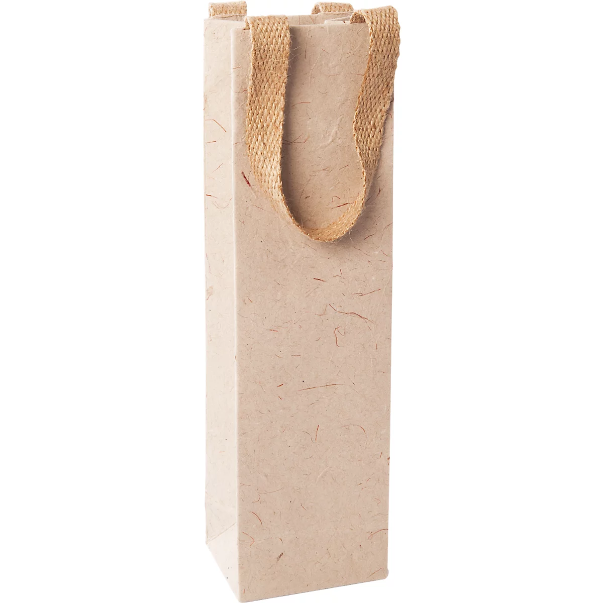 Sigel Flaschentasche Natural Red Coco, Grösse S, mit Bodeneinlage und breiten Jutegriffen, L 80 x B 100 x H 355 mm, Jutefaserpapier, beige, 5 Stück