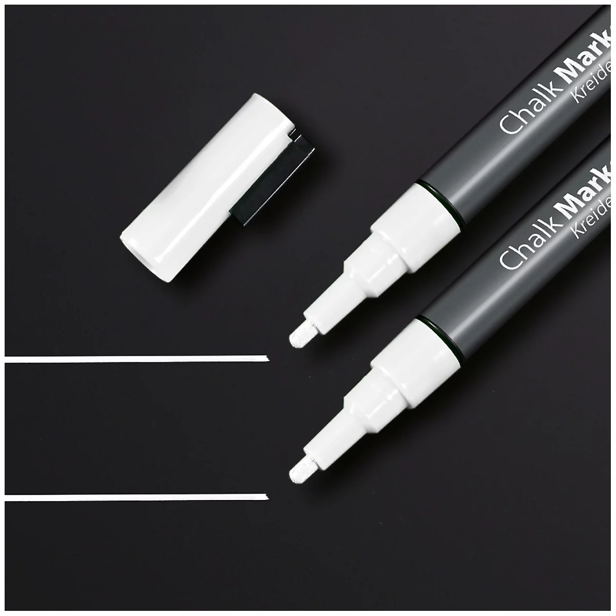 sigel Hochwertige Kreidemarker, 1 - 2 mm, weiß, 2 Stück