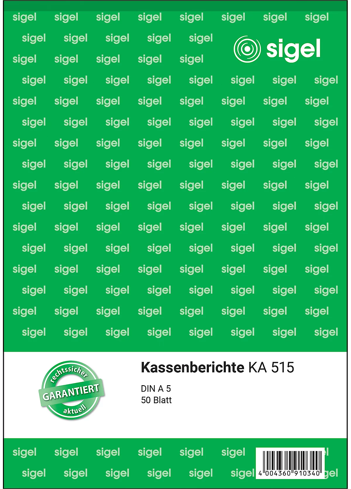 sigel® Kassenbericht KA515, DIN A5 hoch, 50 Blatt