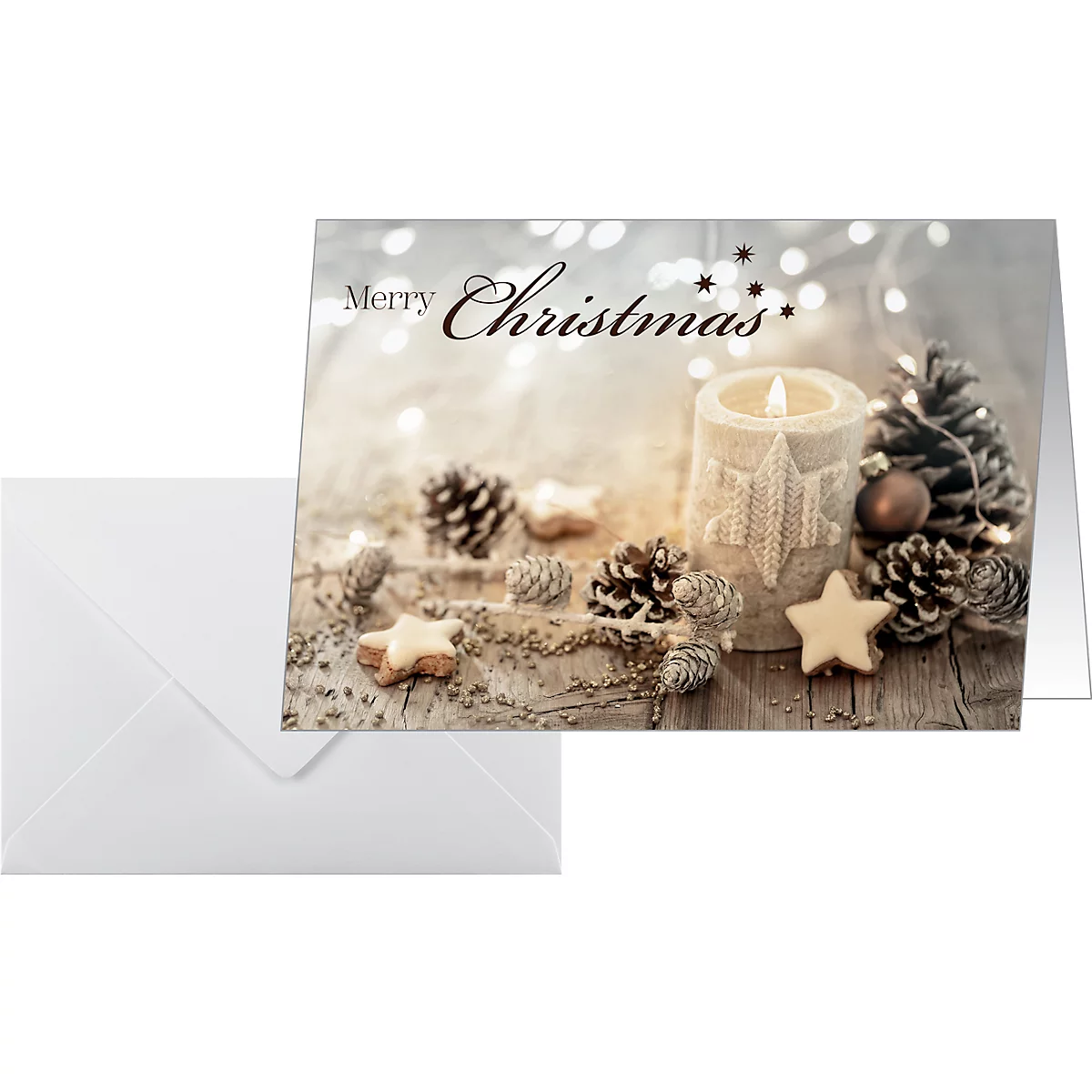 Sigel kerstkaartenset 'Christmas Candle', A6, 25 + 25 enveloppen