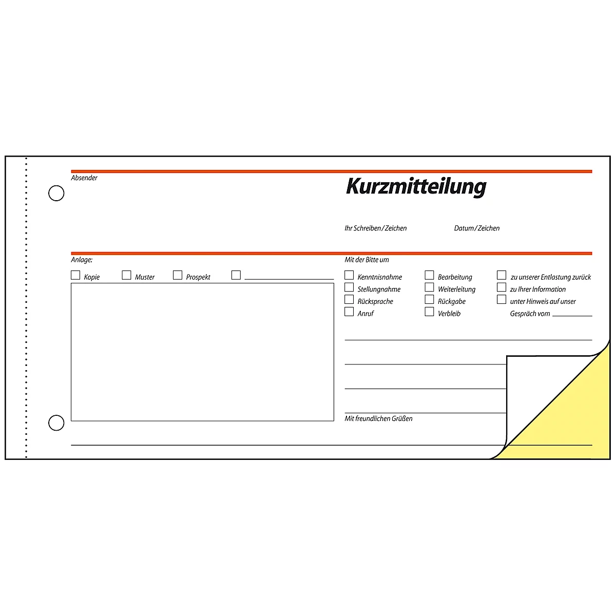 sigel® Kurzmitteilung SD008, 1/3 DIN A3 quer, 2 x 40 Blatt