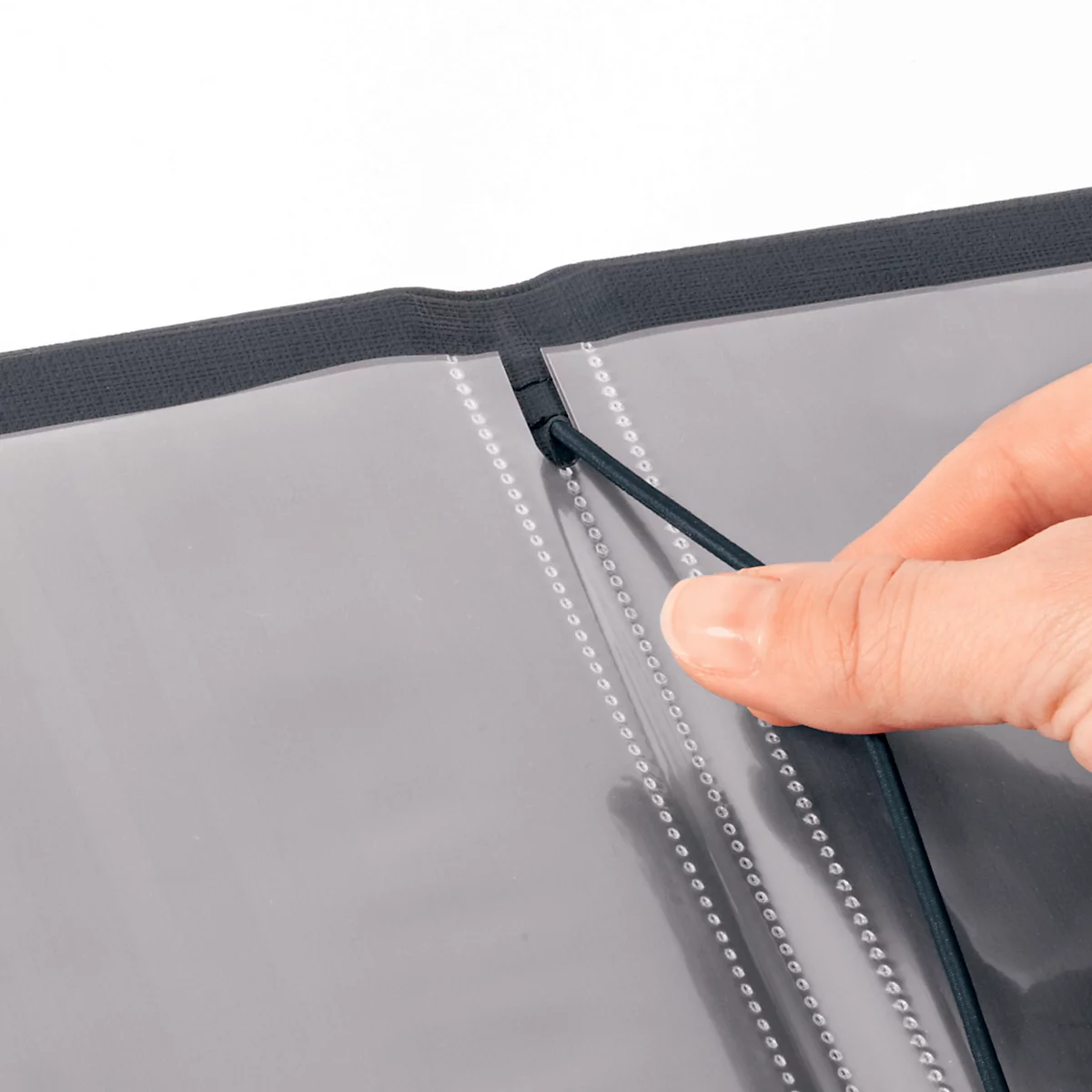 Sigel Porte-menus, DIN A4, reliure en caoutchouc, gaufré, anthracite, 5 pièces + 2 pochettes transparentes doubles