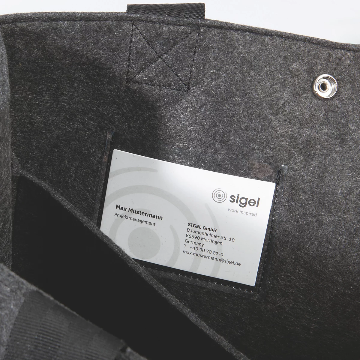 Sigel sacoche pour ordinateur portable Desk Sharing Bag Basic L, pour 1 ordinateur portable jusqu'à 17,3″, feutre synthétique, gris foncé