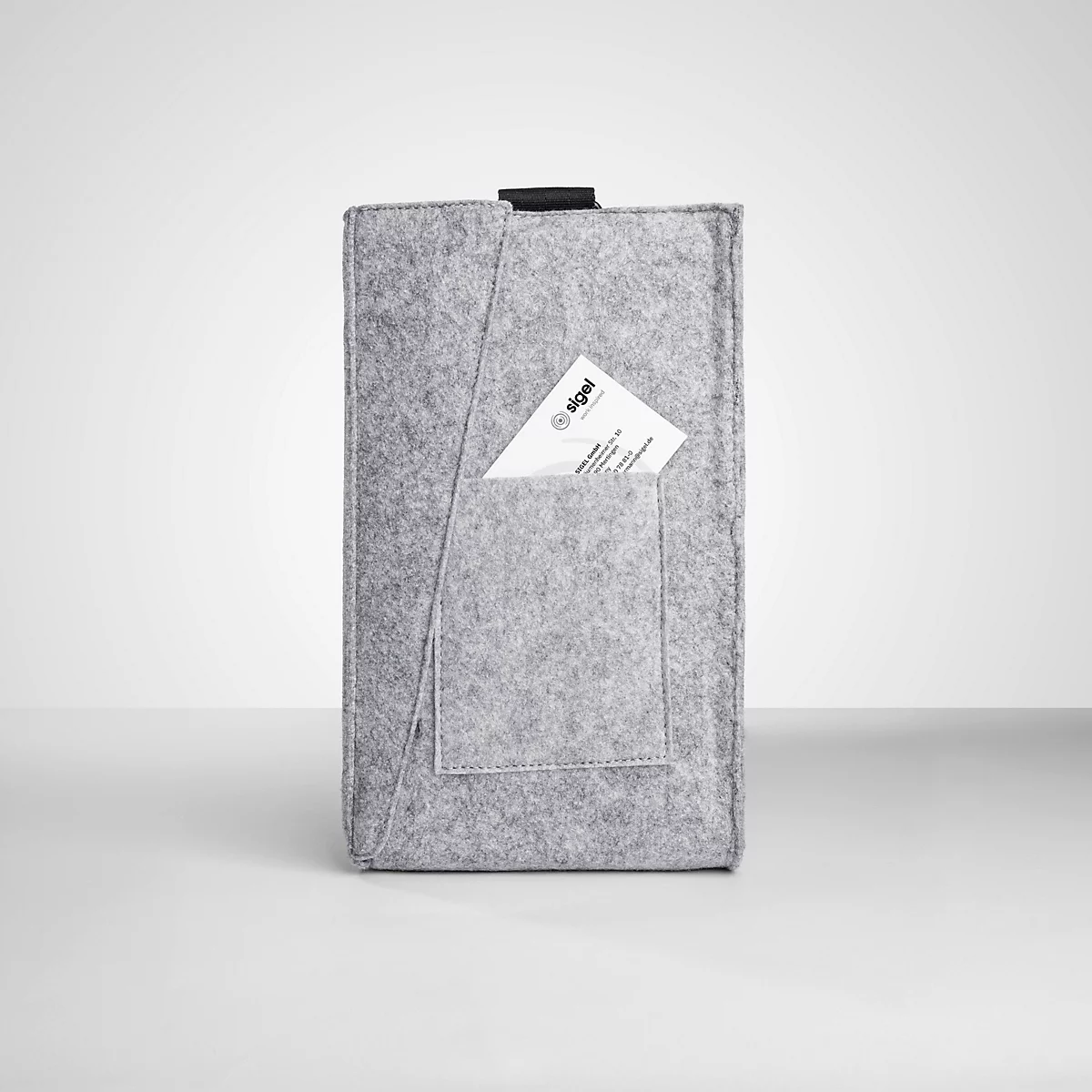 Sigel sacoche pour ordinateur portable Desk Sharing Bag Workspace M/L, pour 1 ordinateur portable jusqu'à 16″, feutre synthétique, gris clair