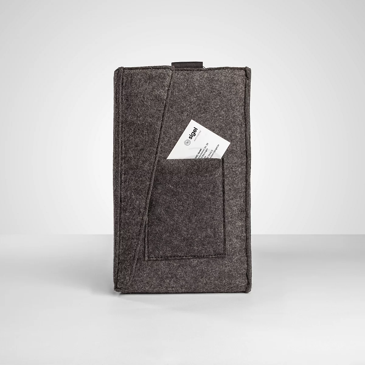 Sigel sacoche pour ordinateur portable Desk Sharing Bag Workspace M/L, pour 1 ordinateur portable jusqu'à 16″, feutre synthétique, gris foncé