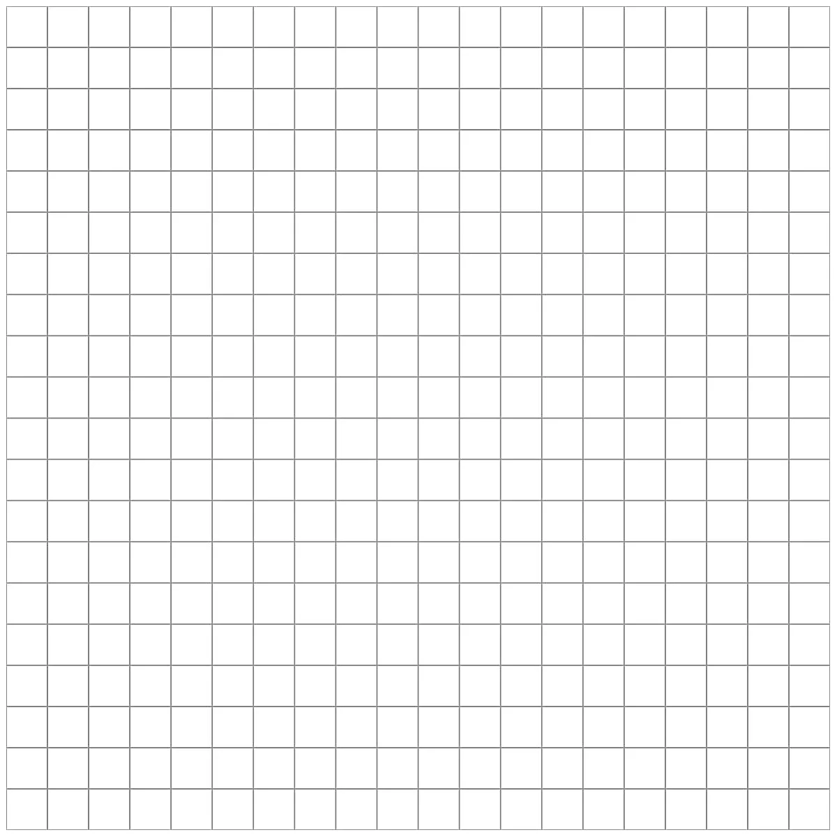 Raster aus grauen Linien auf weißem Hintergrund. Das Gitter unterteilt das Bild in kleine Quadrate.
