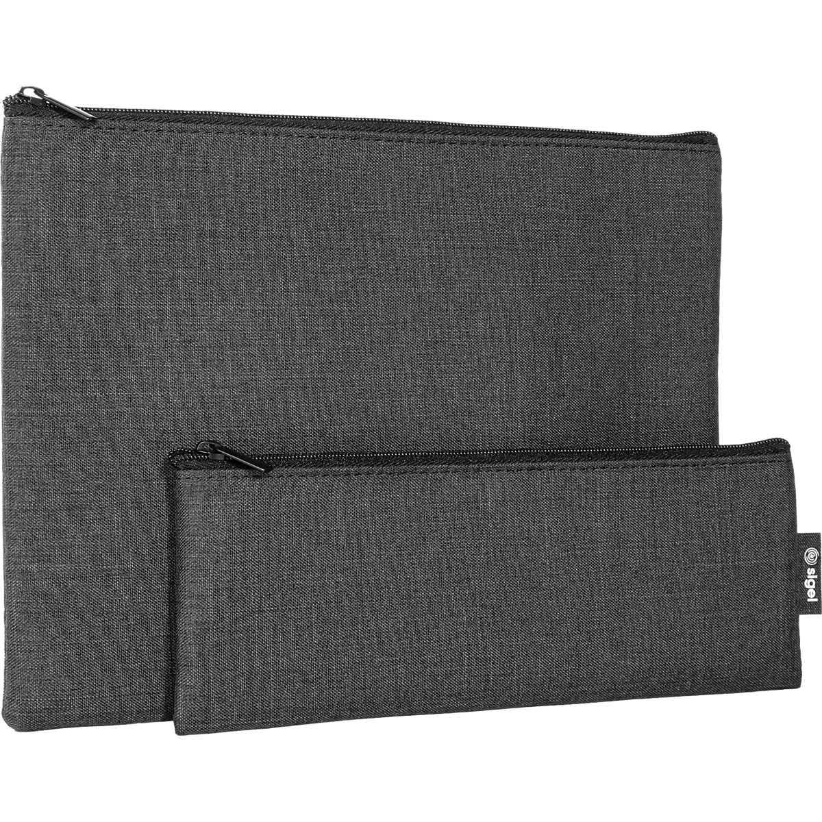 Sigel Taschen-Organizer Set, 2-teilig, B 250 x T 10 x H 180 mm, RPET/Kunstfilz, dunkelgrau