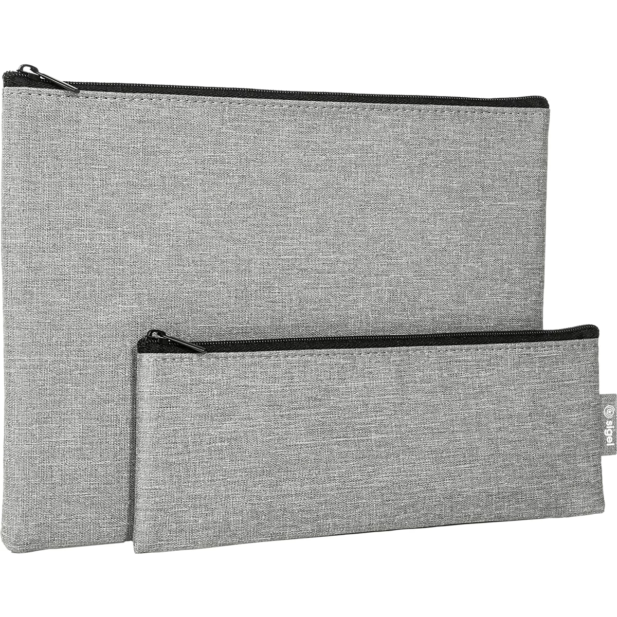 Sigel Taschen-Organizer Set, 2-teilig, B 250 x T 10 x H 180 mm, RPET/Kunstfilz, hellgrau 
