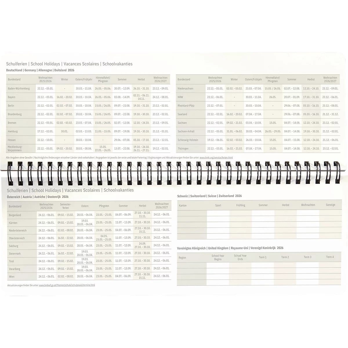 Sigel Tischquerkalender Conceptum 2027, 132 Seiten, 2 Seiten = unten Woche/oben Notizseite, Ringösenbindung, PU-Hardcover, schwarz