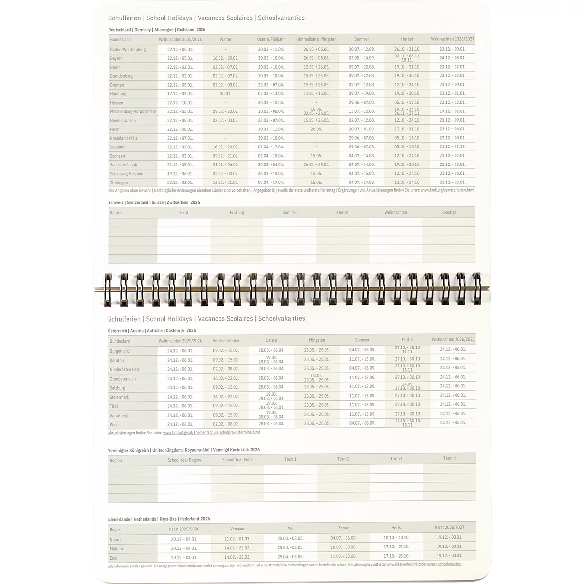 Sigel Tischquerkalender Conceptum 2027, A5, für 1 Jahr, 144 Seiten, 2 Seiten = unten Monat/oben Notizseite, Ringösenbindung, PU-Hardcover, schwarz