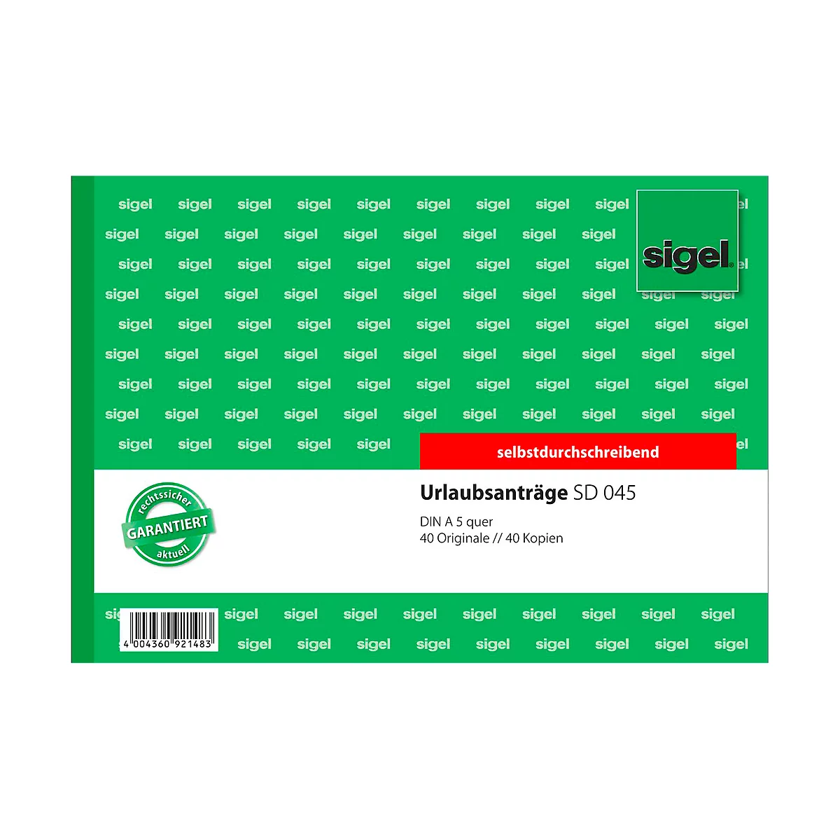 sigel® Urlaubsantrag SD045, DIN A5 quer, 2 x 40 Blatt, selbstdurchschreibend