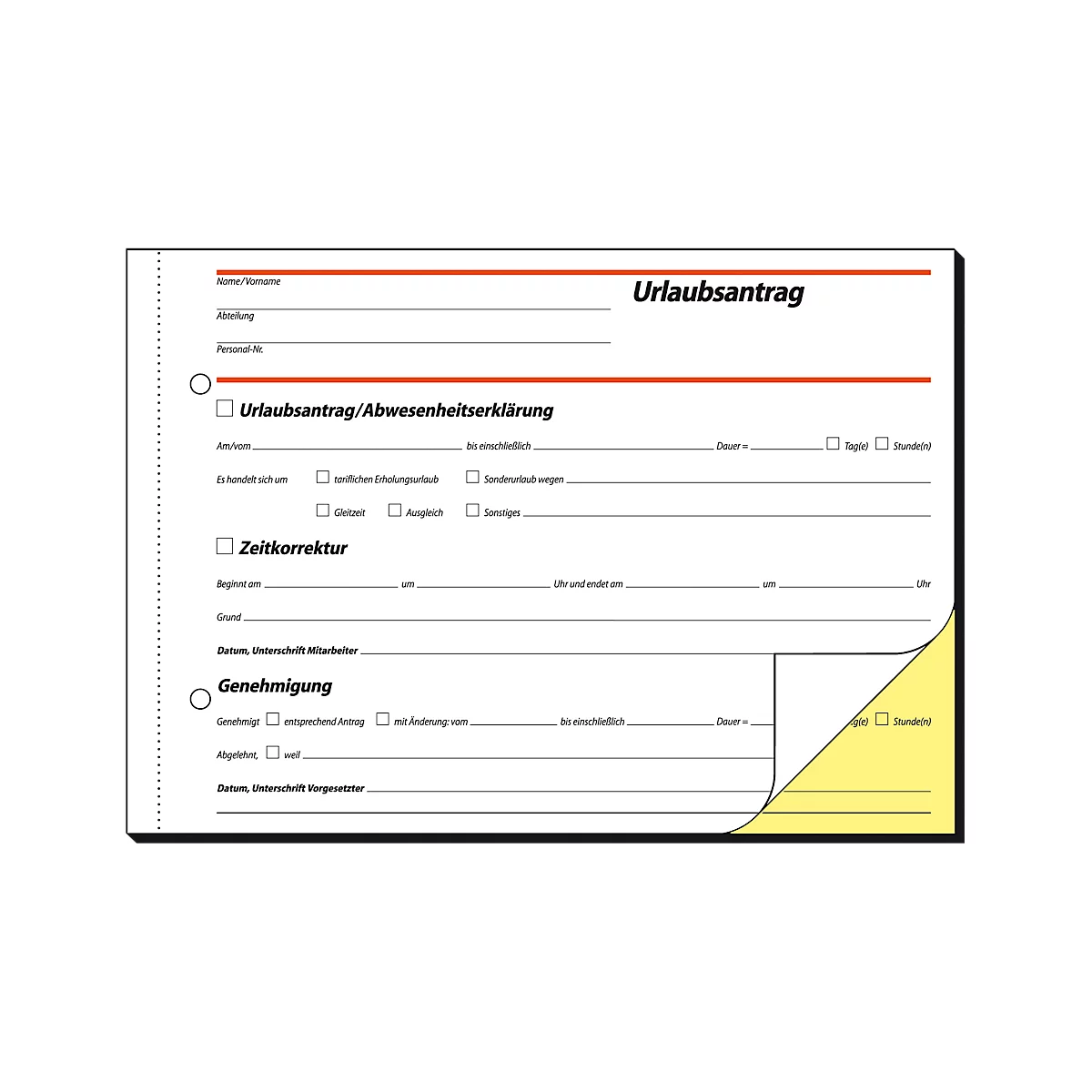 sigel® Urlaubsantrag SD045, DIN A5 quer, 2 x 40 Blatt, selbstdurchschreibend