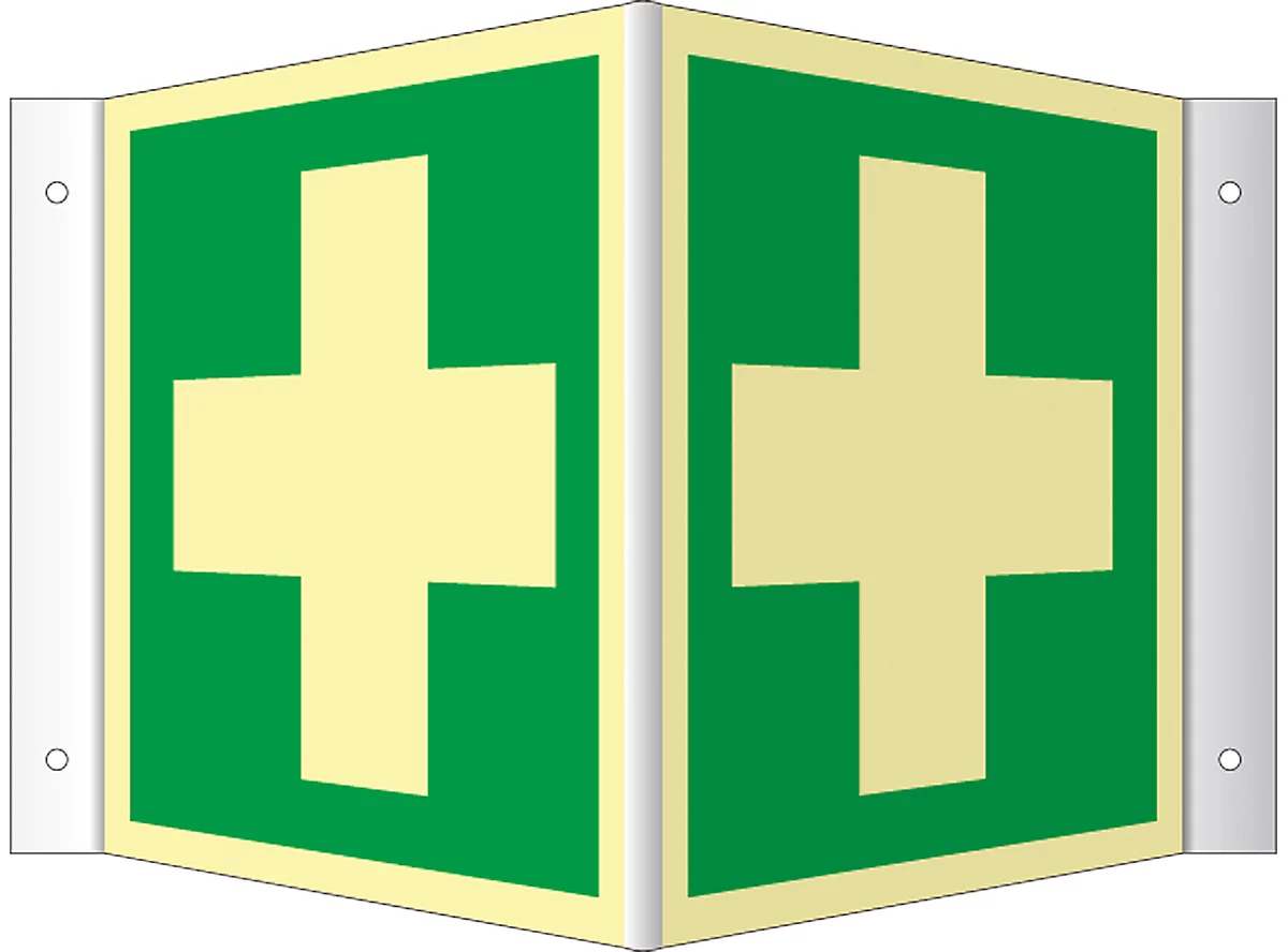Signo de ángulo con símbolo de primeros auxilios