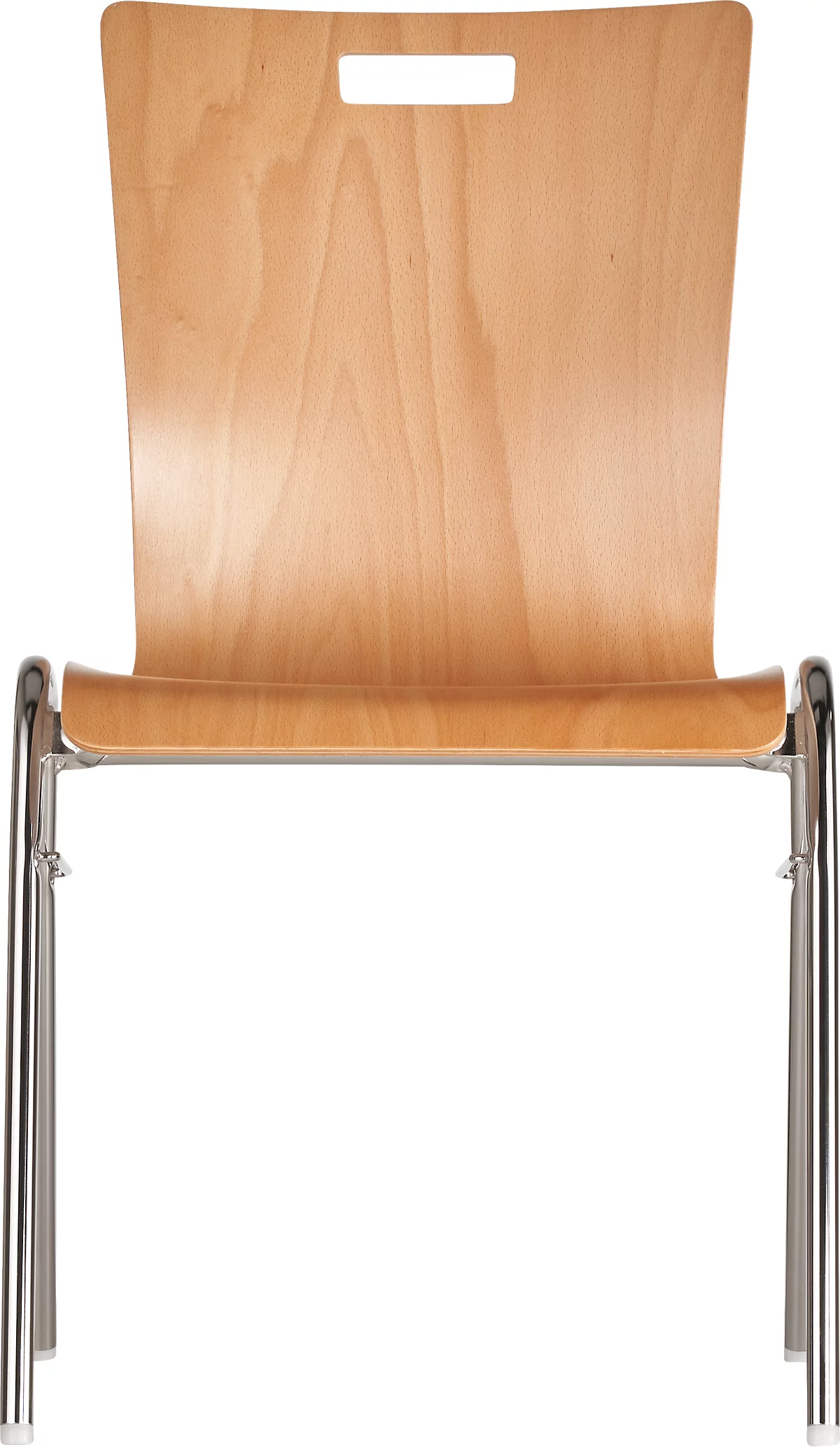 Silla apilable Schäfer Shop Select natural, apilable hasta 10 piezas, resistente a la desinfección, sin tapizado de tela, An 430 x P 410 x Al 450 mm, madera y acero