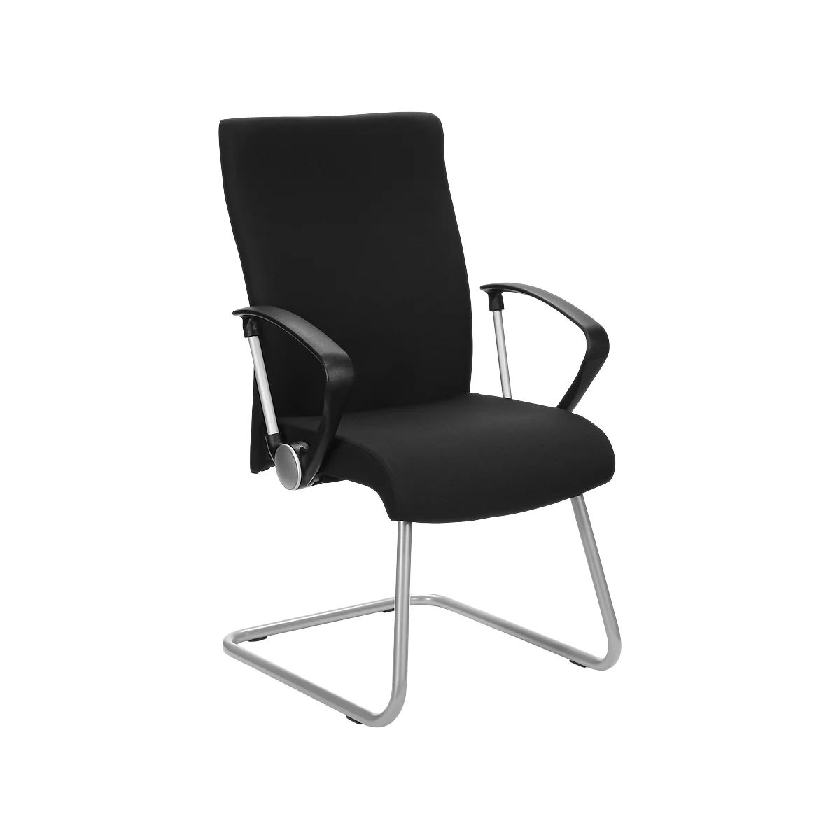 Silla cantilever Neo, aluminio plateado/negro/negro