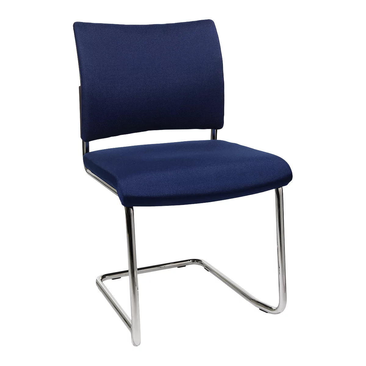 Silla cantilever SEAT POINT, acolchado, sin reposabrazos, apilable, juego de 2, azul