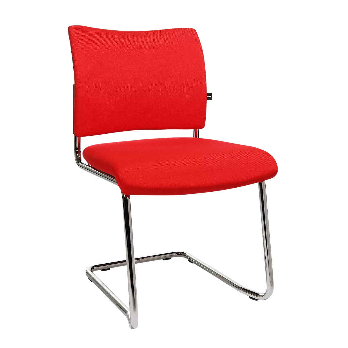 Silla cantilever SEAT POINT, acolchado, sin reposabrazos, apilable, juego de 2, rojo