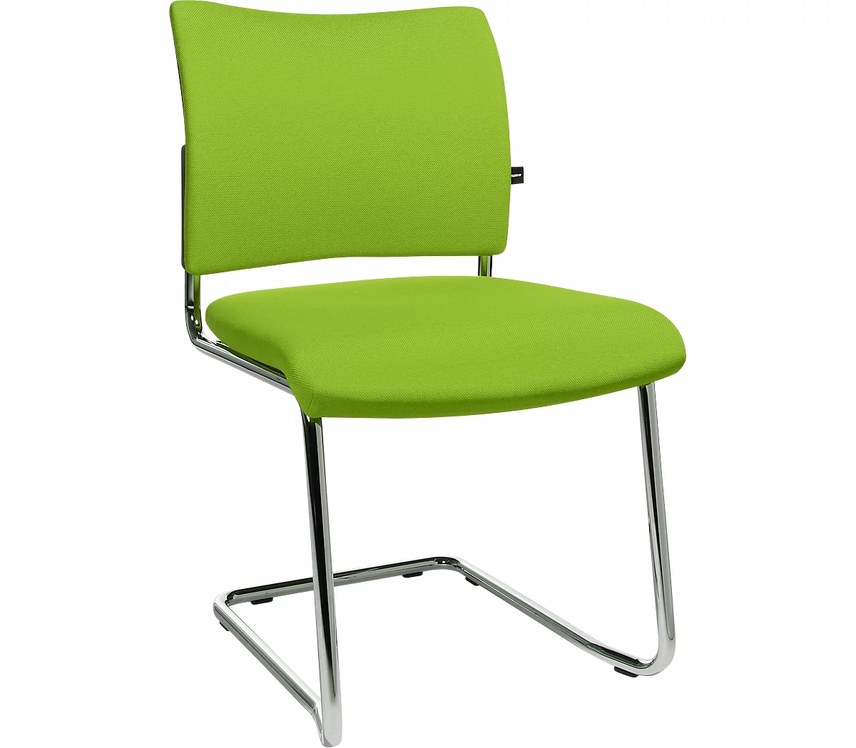 Silla cantilever SEAT POINT, acolchado, sin reposabrazos, apilable, juego de 2, verde