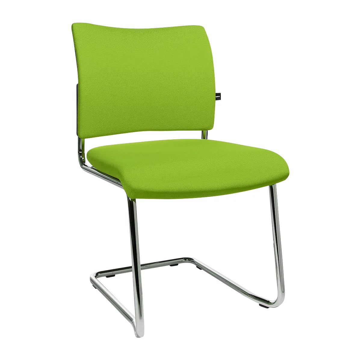 Silla cantilever SEAT POINT, acolchado, sin reposabrazos, apilable, juego de 2, verde