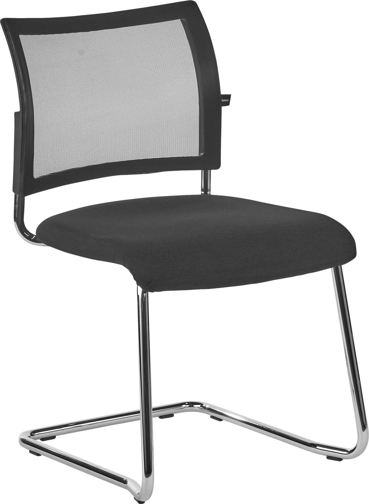 Silla cantilever SEAT POINT, malla, sin reposabrazos, apilable, juego de 2, negro