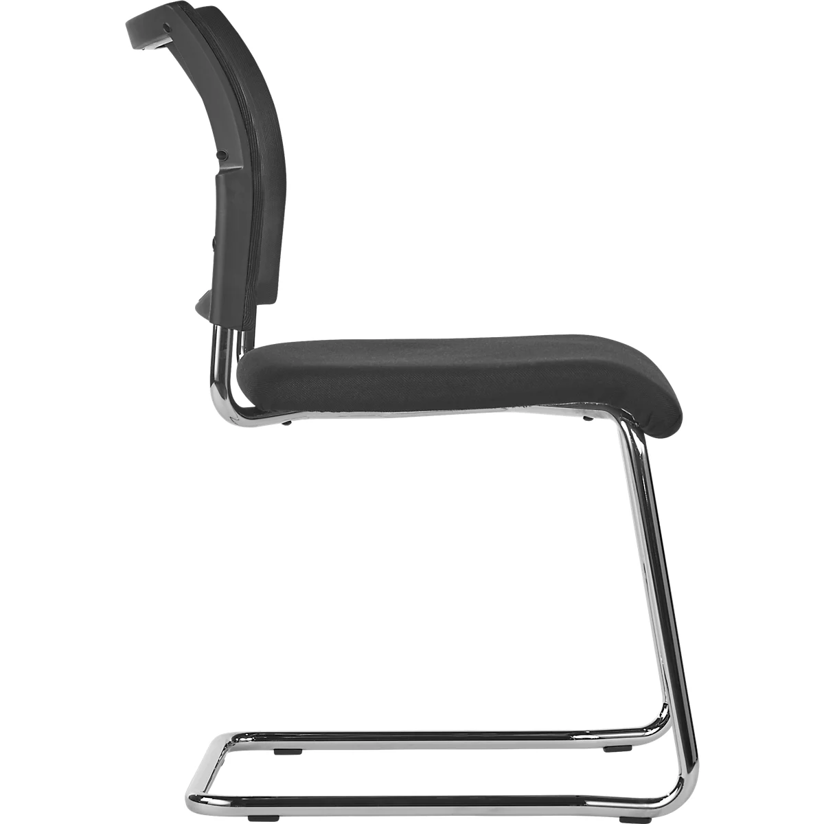 Silla cantilever SEAT POINT, malla, sin reposabrazos, apilable, juego de 2, negro