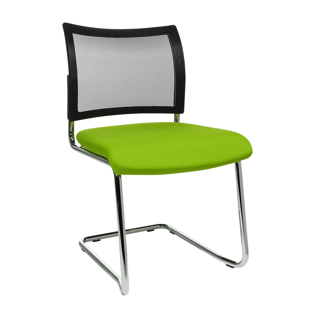 Silla cantilever SEAT POINT, malla, sin reposabrazos, apilable, juego de 2, verde