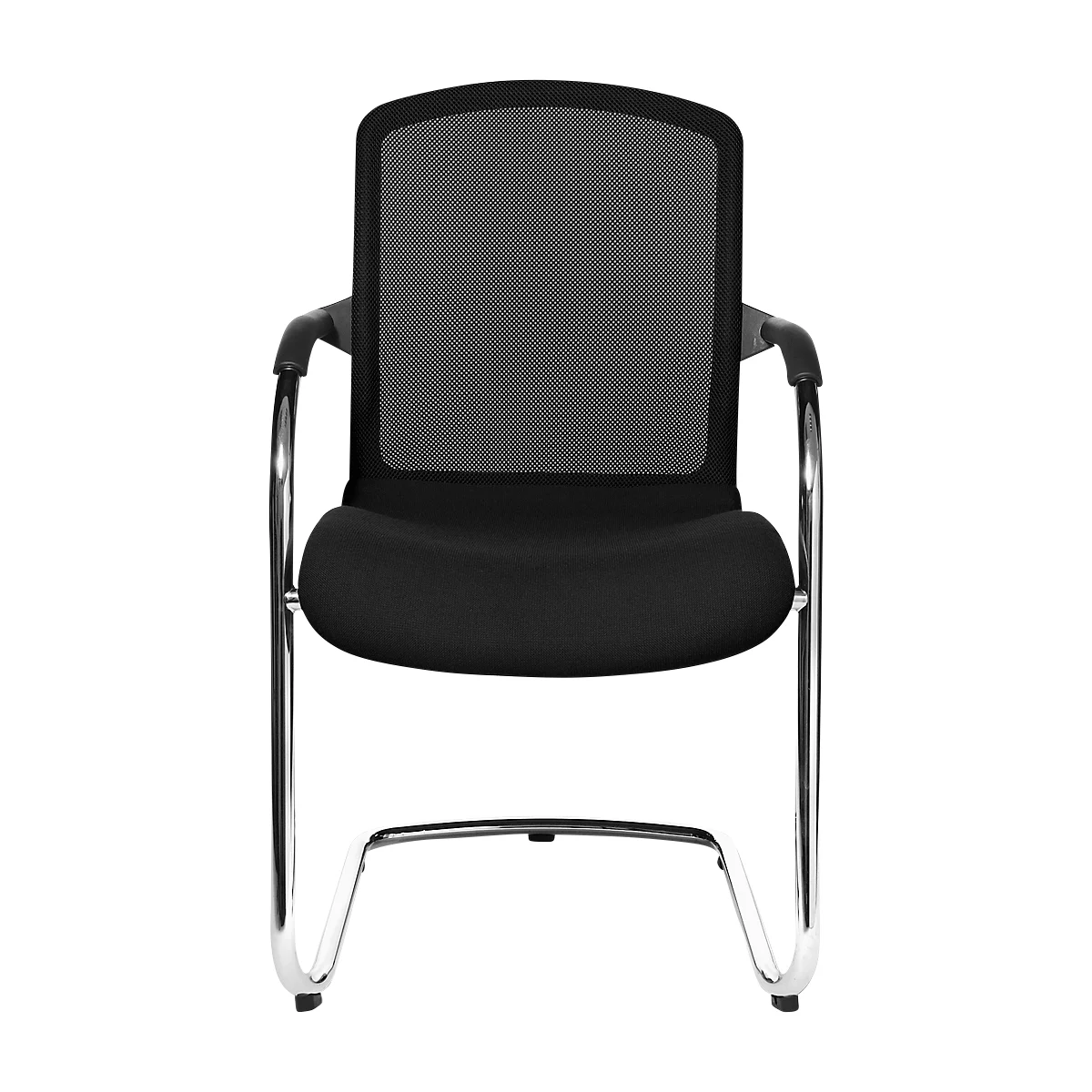 Silla cantilever Topstar OPEN CHAIR 100, respaldo ergonómico, negro, caja de cartón de 2 unidades