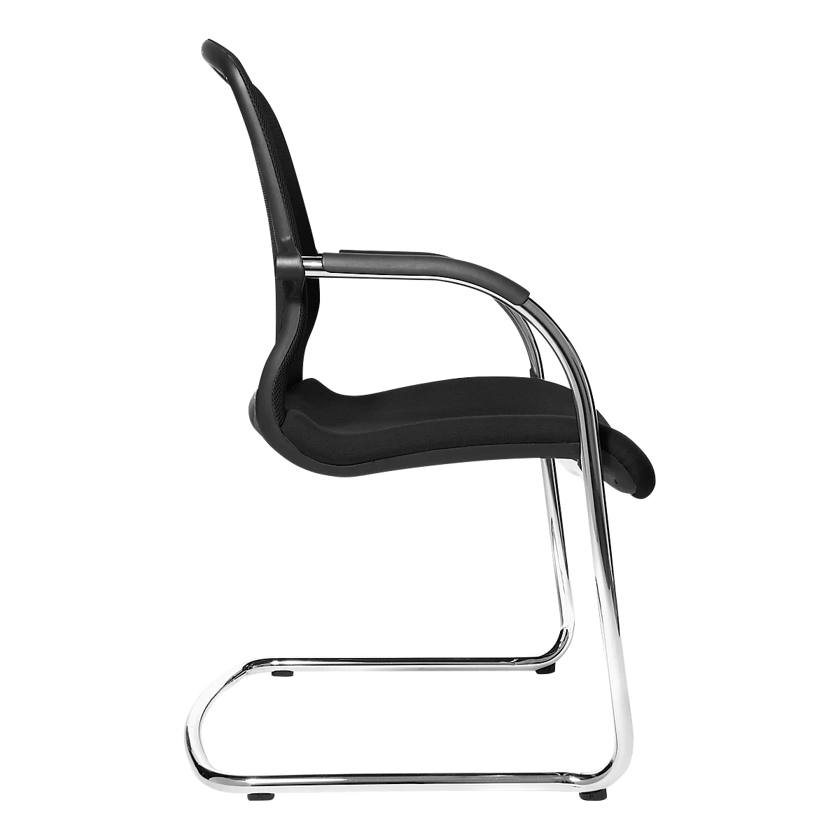 Silla cantilever Topstar OPEN CHAIR 100, respaldo ergonómico, negro, caja de cartón de 2 unidades