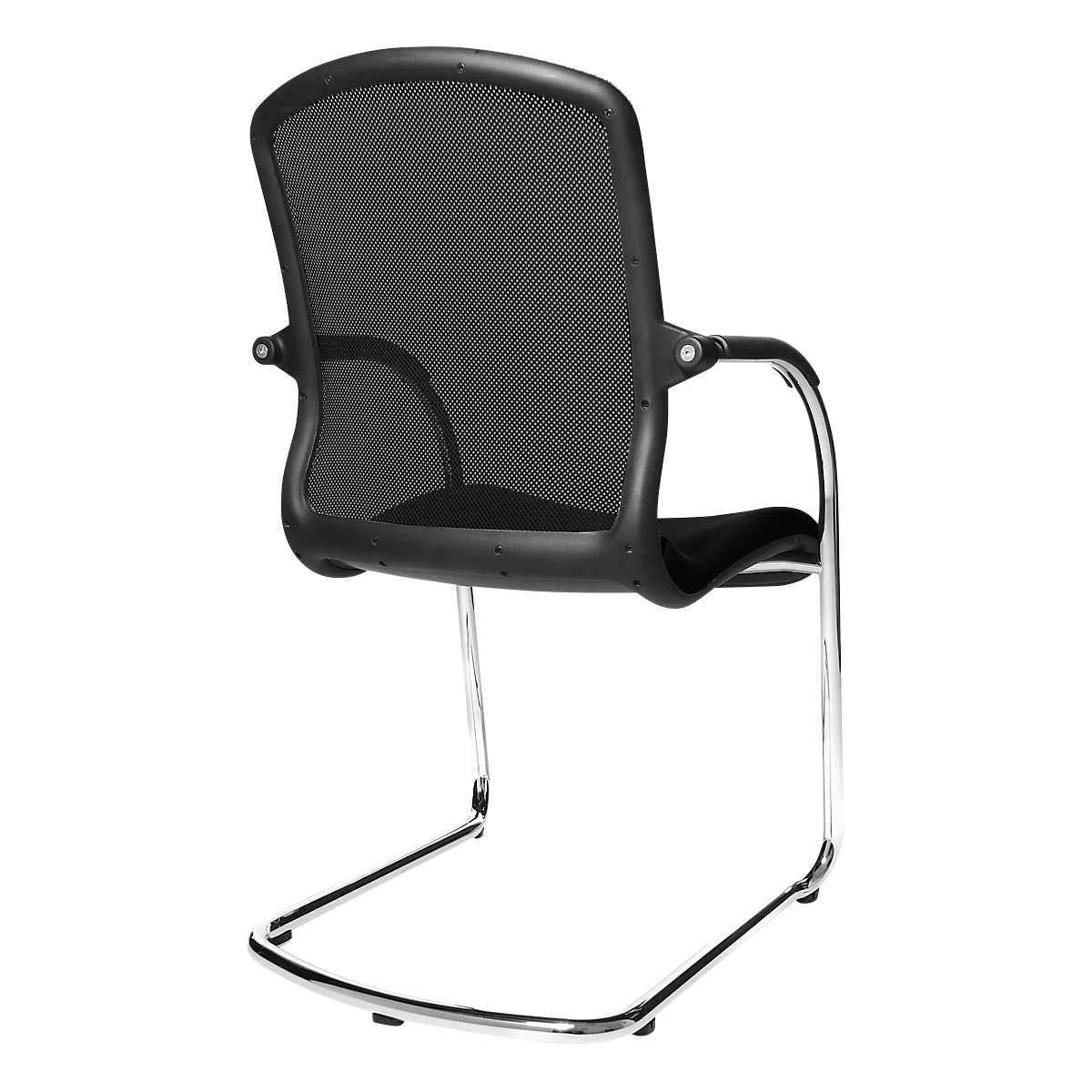 Silla cantilever Topstar OPEN CHAIR 100, respaldo ergonómico, negro, caja de cartón de 2 unidades