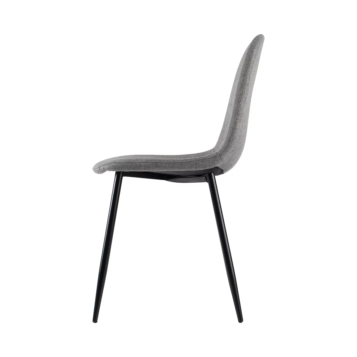 Silla con carcasa Paperflow, acolchado, 100% poliéster, armazón de acero, altura del asiento 480 mm, juego de 2, negro/gris