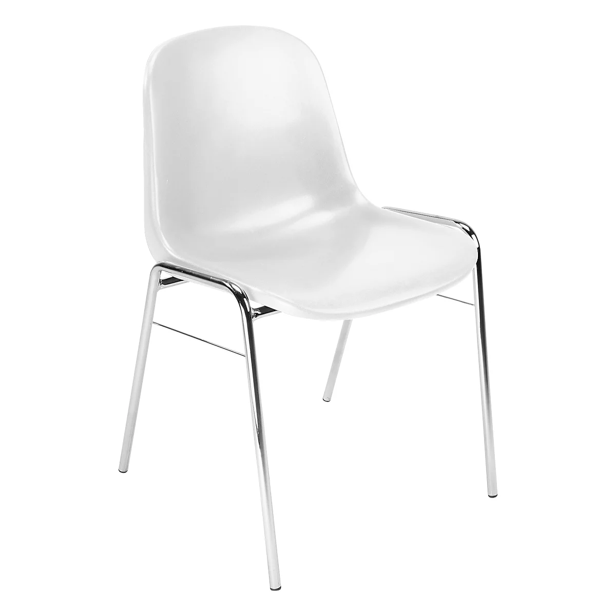 Silla de carcasa Beta, apilable, ancho 400 x fondo 420 x alto 460 mm, base cromada, blanco