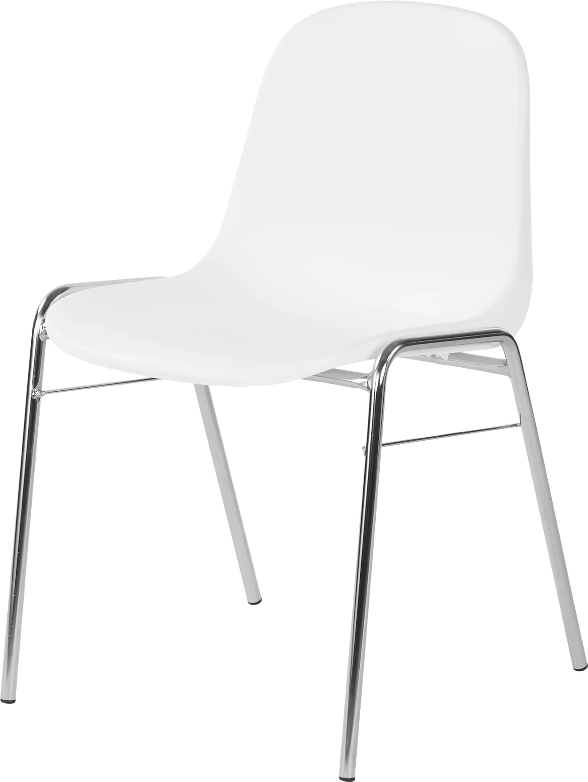 Silla de carcasa Beta, apilable, ancho 400 x fondo 420 x alto 460 mm, base cromada, blanco