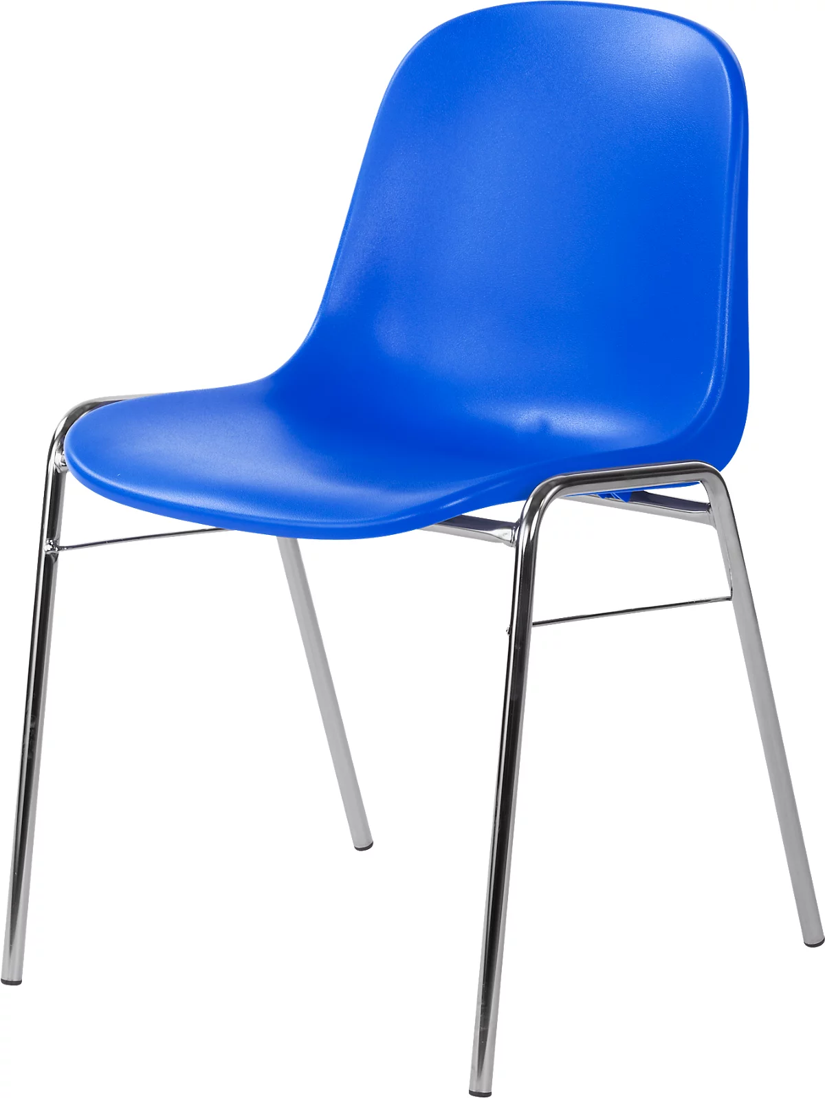 Silla de carcasa Beta, apilable, anchura 400 x profundidad 420 x altura 460 mm, marco cromado, azul