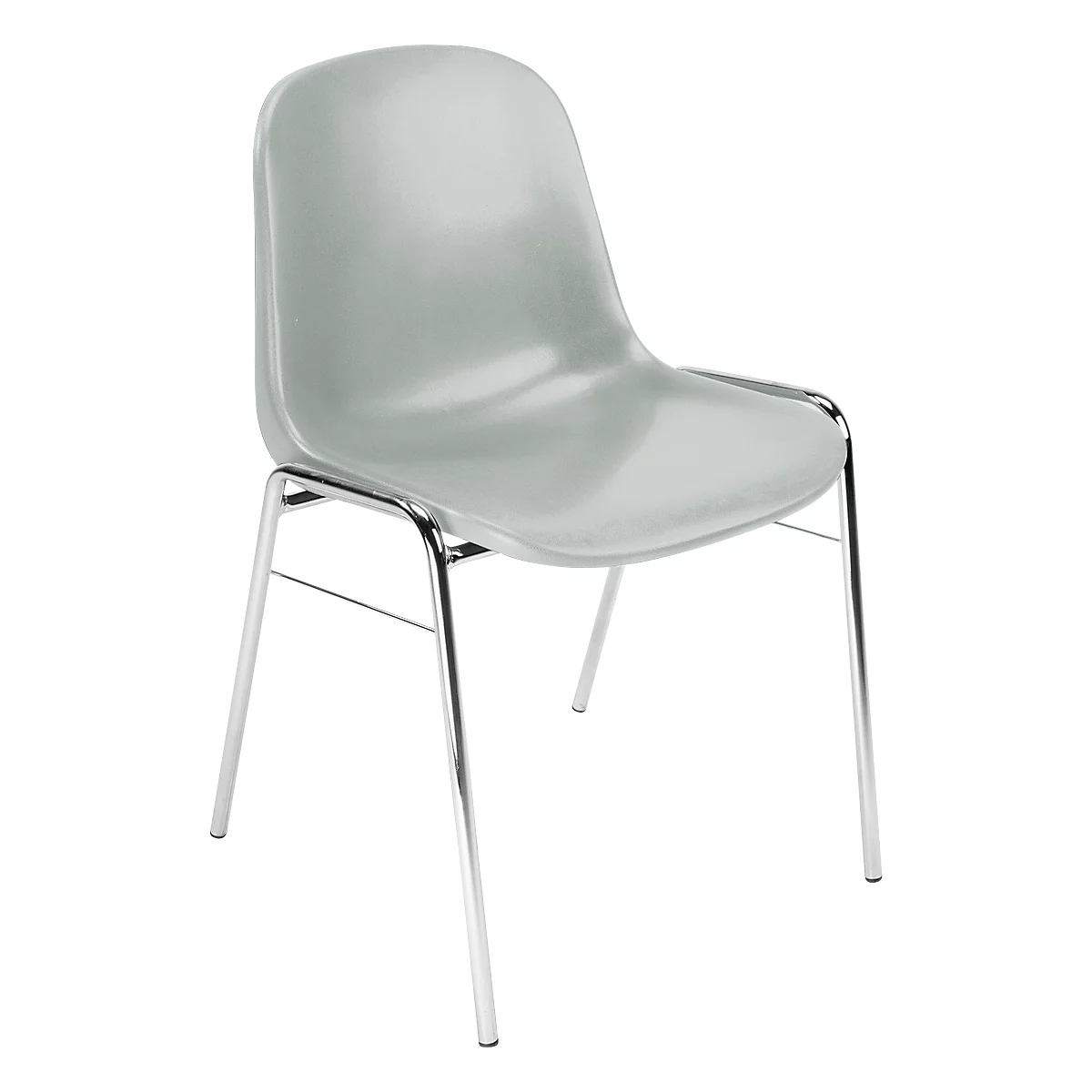 Silla de carcasa Beta, apilable, anchura 400 x profundidad 420 x altura 460 mm, marco cromado, gris