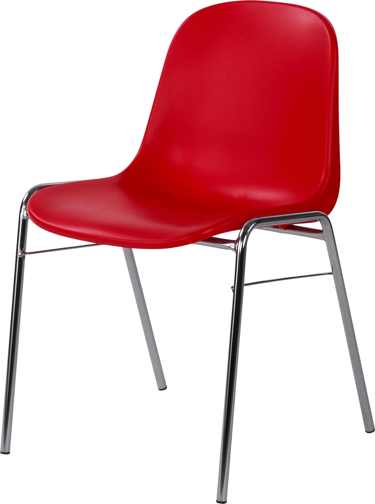 Silla de carcasa Beta, apilable, anchura 400 x profundidad 420 x altura 460 mm, marco cromado, rojo