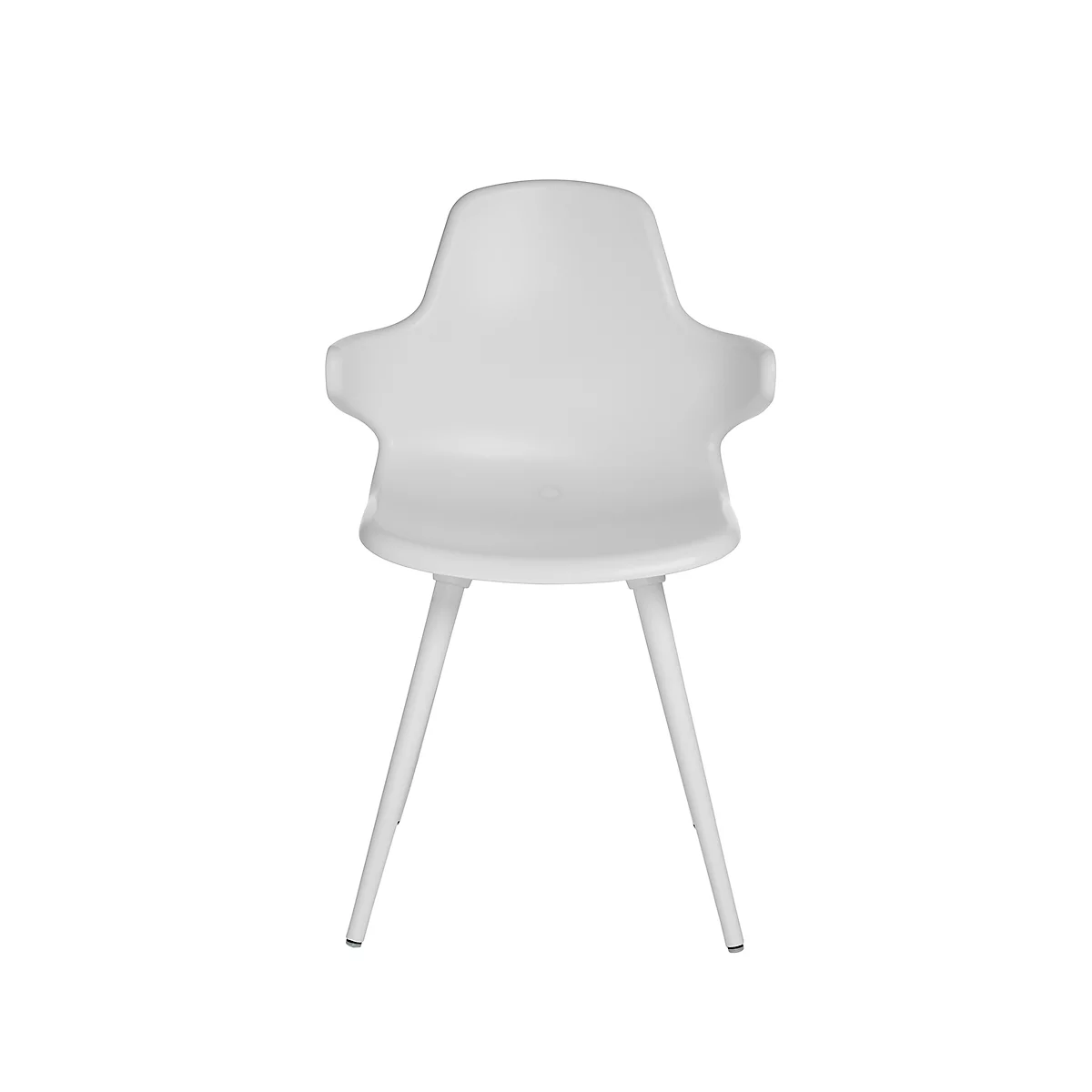 Silla de carcasa Topstar® T 2020, de 4 patas, resistente a la desinfección, con reposabrazos, blanco/blanco