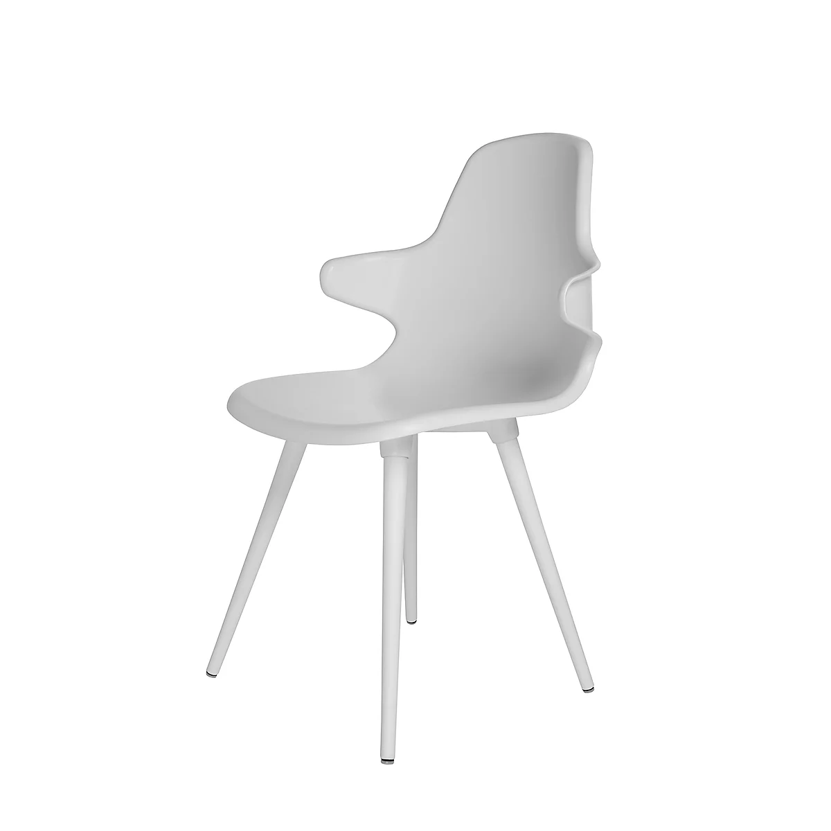 Silla de carcasa Topstar® T 2020, de 4 patas, resistente a la desinfección, con reposabrazos, blanco/blanco